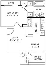 1x1 Deluxe 219 floor plan